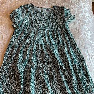 SHEIN Green Floral Kids Dress